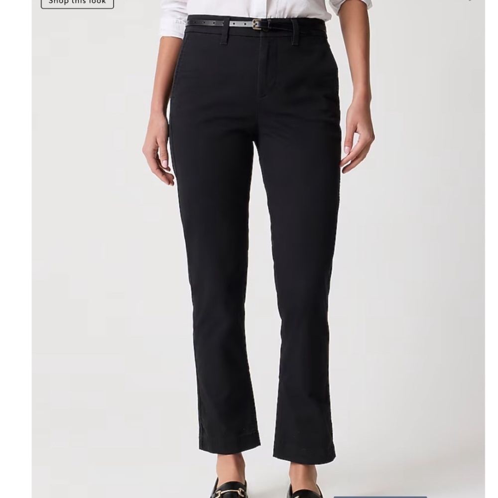 J Crew Factory Black Petite High Rise Chino Pant 8 Petite